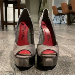 Grey heels size 7